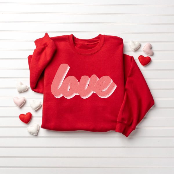 Retro Love Sweatshirt, Cute Valentines Sweatshirt, Women Valentine Gift