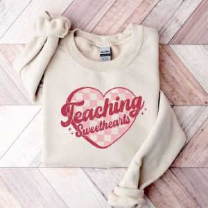 retro teaching sweethearts sweatshirt gift for teachers groovy teacher shirt for women.jpeg