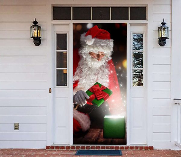 Santa Claus Door Cover, Holiday Front Door Cover, Christmas Gift For Family