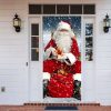 Santa Claus Door Banner, Holiday New Year Front Door Cover, Gift For Family