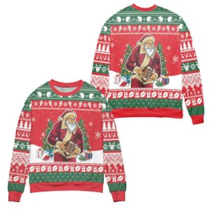 santa claus football snowflake pattern ugly christmas sweater gift for christmas all over print 3d sweater red green.jpeg