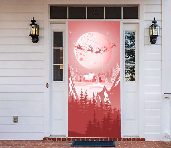 Santa Claus Door Cover, Holiday Merry Christmas Door Cover, For Christmas Decor