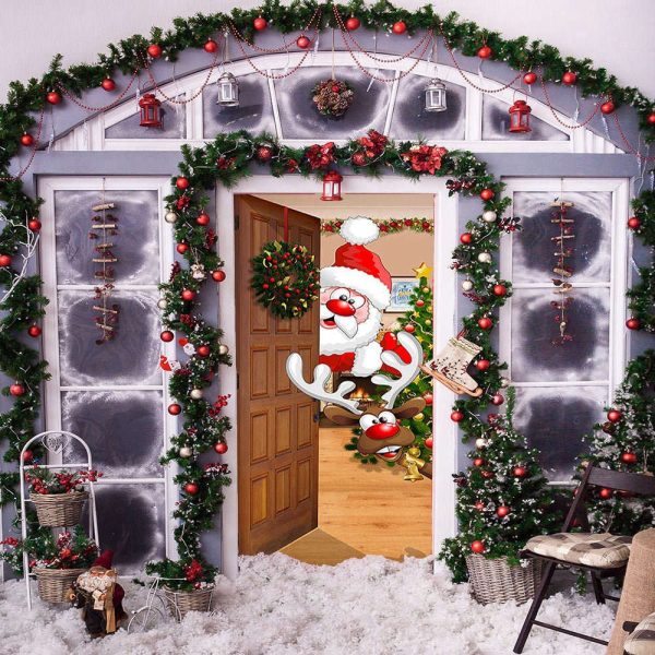 Santa Door Decor – Outdoor Christmas Decorations – Christmas Gift For Family