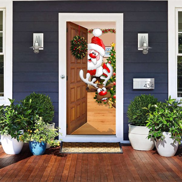 Santa Door Decor – Outdoor Christmas Decorations – Christmas Gift For Family