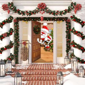 santa door decor christmas door covers outdoor christmas decorations front door decor door cover holiday door covers.jpeg