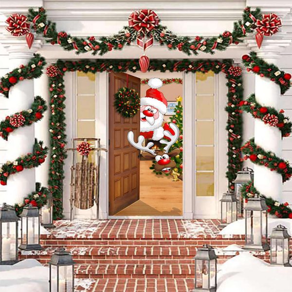 Santa Door Decor – Outdoor Christmas Decorations – Christmas Gift For Family