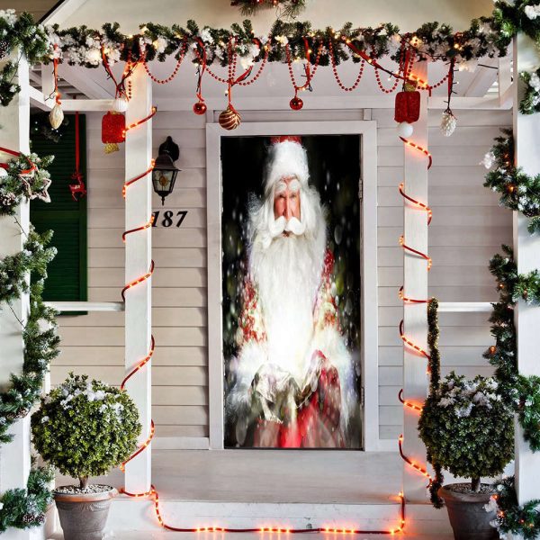 Santa’s Magic Door Decoration – Christmas Door Cover – Christmas Gift For Family