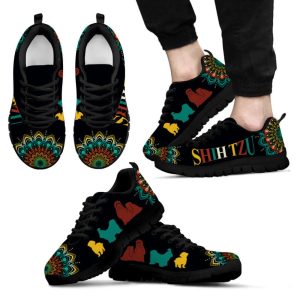 shih tzu dog lover shoes geometric mandala art sneakers walking running lightweight casual shoes for pet lover 1.jpeg