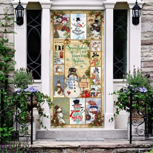snowflakes are kisses from heaven door cover snowman door cover christmas door cover christmas outdoor decoration 2.jpeg