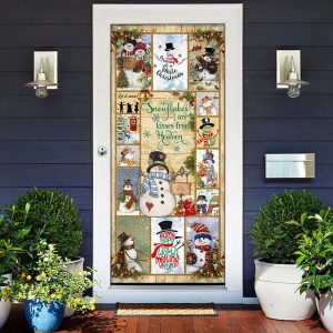 snowflakes are kisses from heaven door cover snowman door cover christmas door cover christmas outdoor decoration.jpeg
