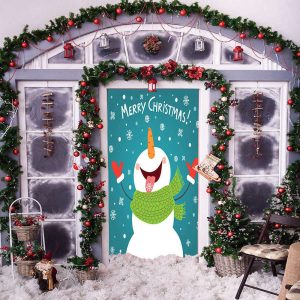 snowman door cover christmas door covers outdoor christmas decorations snowman door decor holiday door covers 1.jpeg