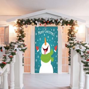 snowman door cover christmas door covers outdoor christmas decorations snowman door decor holiday door covers.jpeg