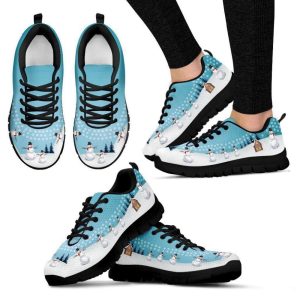 Snowman White Christmas Women’s Sneakers Walking…