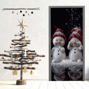 snowmen front door banner christmas door cover removable christmas door self adhesive mural holiday banner outdoor decor christmas gift 1.jpeg