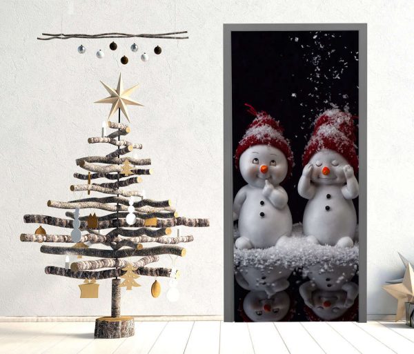 Snowmen Front Door Cover, Christmas Door Cover, Christmas Gift For Family