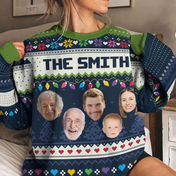 The Family, Personalized Photo Ugly Sweater, For Men And Women