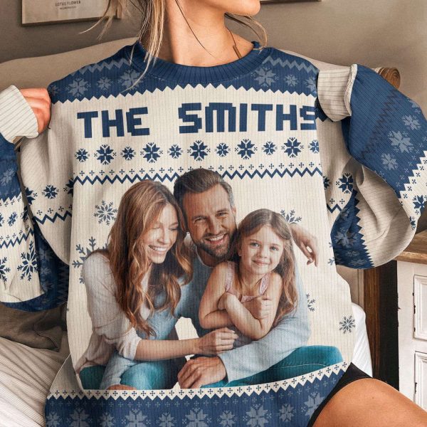 The Family Ugly Sweater, Personalized Photo Ugly Sweater, For Men And Women