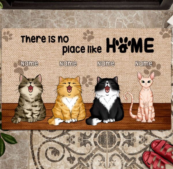 There Is No Place Like Home Personalized Dog and Cat Doormat, For Pet Lovers