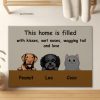 This Home Is Filled With Kisses, Wet Nose Pet Personalized Doormat For Dog Lover