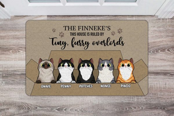 This House Is Ruled By Tiny Furry Overlords Cat Outdoor Rug Doormat, For Cat Lovers