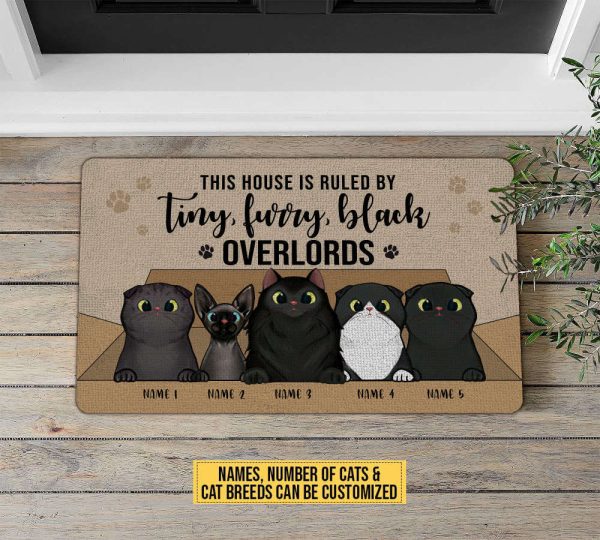 This House Is Ruled By Tiny Furry Overlords Doormat, Custom Pet Doormat For Cat Lovers
