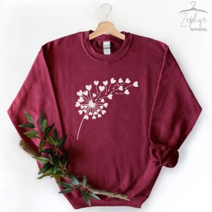 valentine day sweatshirt flower valentine sweatshirt dandelion sweatshirt gift for women 3.jpeg
