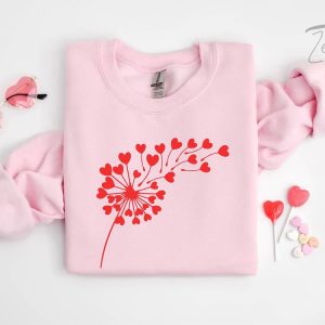 valentine day sweatshirt flower valentine sweatshirt dandelion sweatshirt gift for women.jpeg