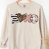 Valentines Day Sweatshirt, Xoxo Sweater, Leopard Heart Sweatshirt, Gift For Women