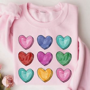 valentines watercolor hearts sweatshirt valentines day sweater gift for women 1.jpeg