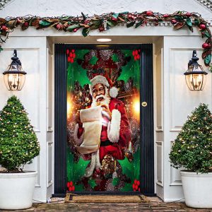 Vintage Black Santa Claus Door Cover…