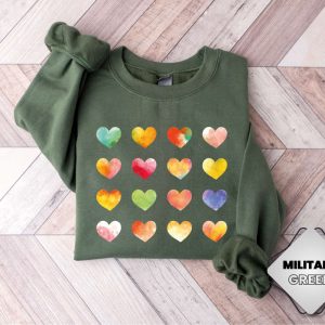 watercolor hearts valentine sweatshirt valentine graphic tee sweatshirt for women 1.jpeg