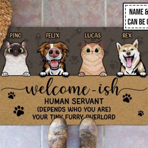 Welcome-Ish Human Servant Personalized Pet Doormat,…