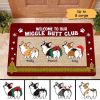 Welcome to Corgi Wiggle Butt Club Christmas Personalized Doormat, For Pet Lovers