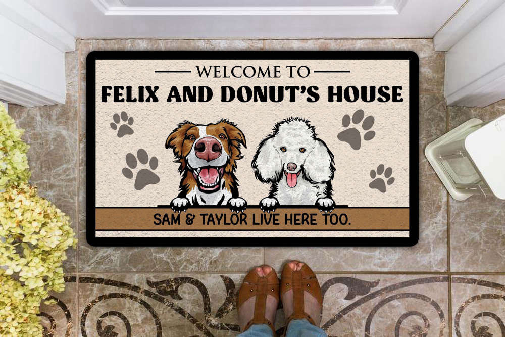 Personalized Dog Photo Welcome Mat, Custom Dog Doormat, For Dog Lover Gifts  - Furlidays