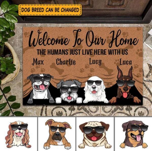 Welcome To Our Home, Personalized Dog Doormat, Dog Entrance Mat, For Pet Lovers