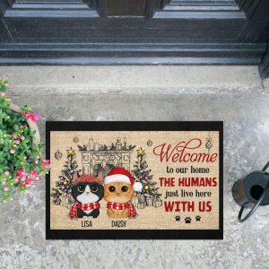 welcome to our home personalized doormat funny welcome mat winter decoration santa pet doormat winter mat christmas decoration 2.jpeg