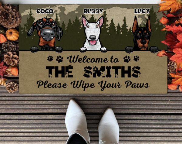 Welcome To Our Home Please Wipe Your Paws Custom Dog Doormat, For Dog Lover