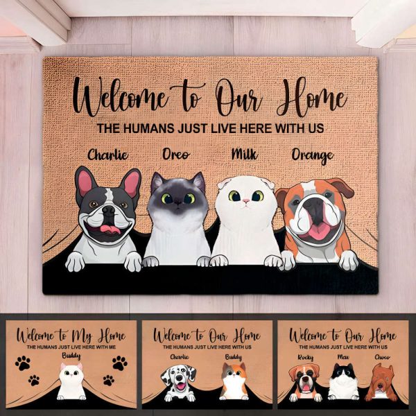 Welcome To The Pet Home Funny Personalized Pet Decorative Mat, Doormat For Pet Lovers