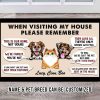 When Visiting My House Dog And Cat Doormat Personalized Pet Doormat, For Pet Lovers