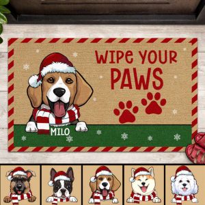 Wipe Your Paws Christmas Personalized Dog…