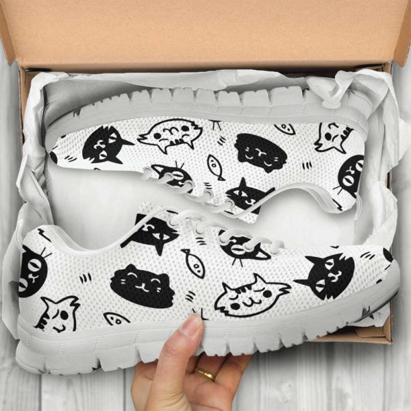 Women’s Cute Cats Tie Sneakers For Women Comfortable Walking Running Lightweight Casual Shoes