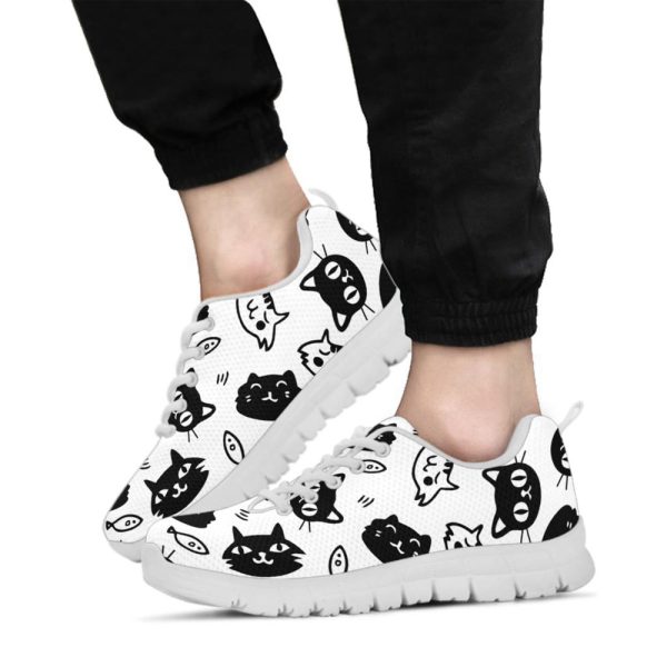 Women’s Cute Cats Tie Sneakers For Women Comfortable Walking Running Lightweight Casual Shoes