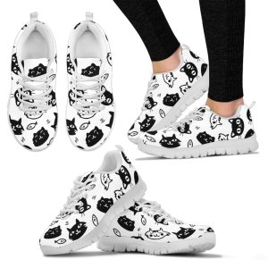 Women’s Cute Cats Tie Sneakers For…