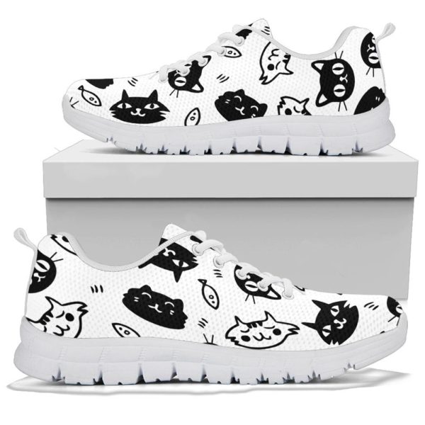 Women’s Cute Cats Tie Sneakers For Women Comfortable Walking Running Lightweight Casual Shoes