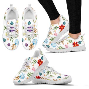 Women’s Floral Pattern Tie Sneakers, Women’s…