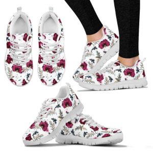 Women’s Floral Pattern White Sneakers, Women’s…