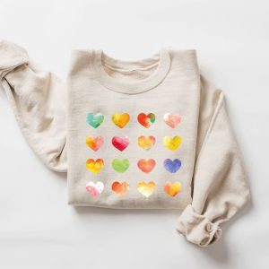 womens graphic hearts sweatshirt love valentine sweatshirt gift for lover 2.jpeg