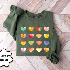 womens graphic hearts sweatshirt love valentine sweatshirt gift for lover 4.jpeg