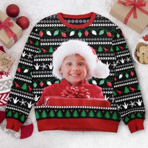 xmas dinosaur personalized photo kid s ugly sweater for men and women 1.jpeg