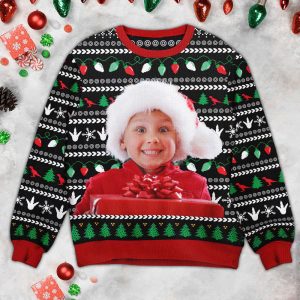 xmas dinosaur personalized photo kid s ugly sweater for men and women 2.jpeg